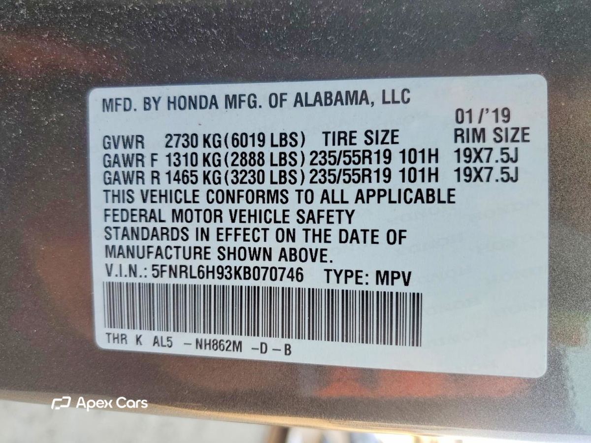 Honda Odyssey 2019