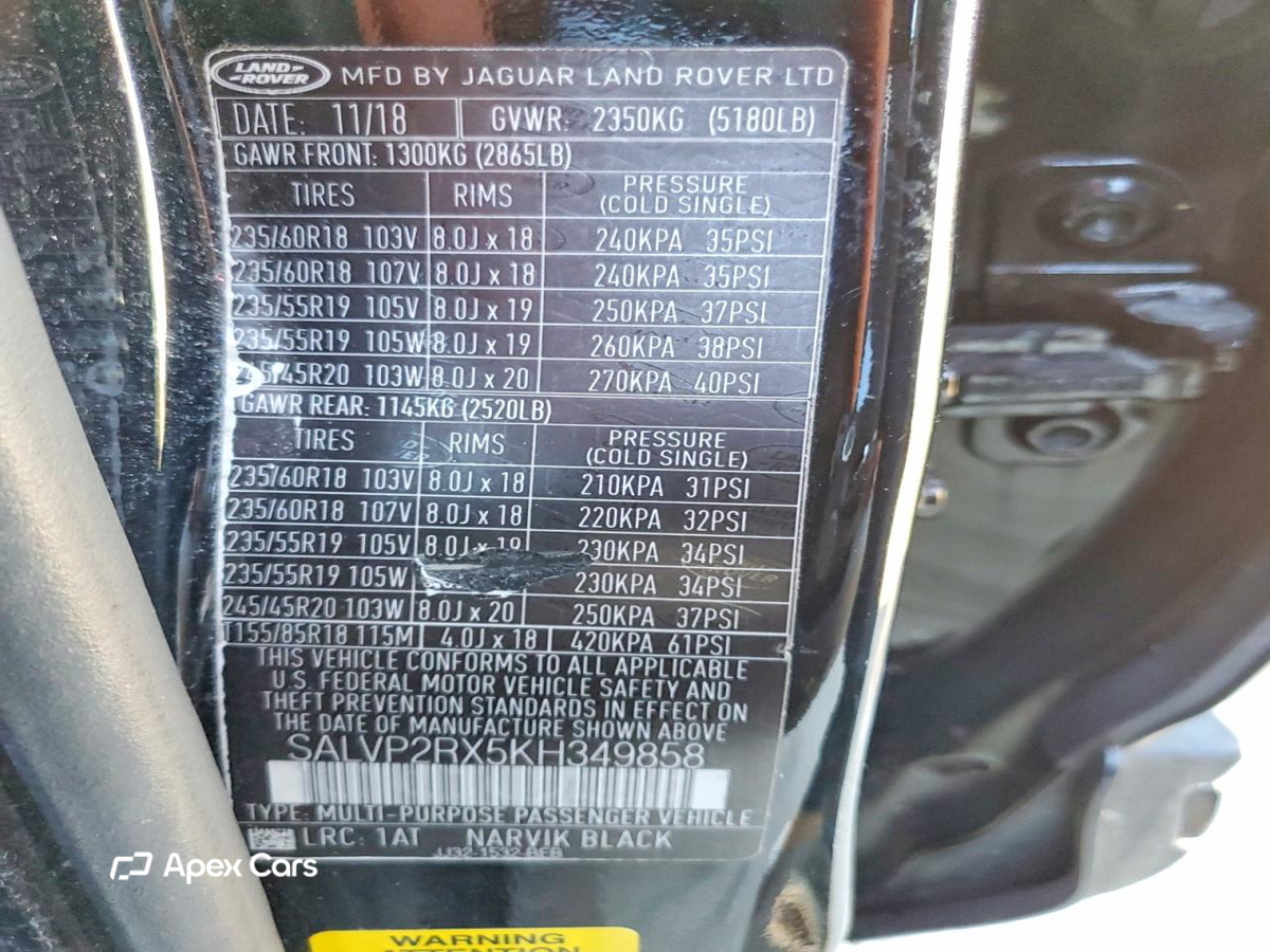 Land Rover Range Rover Evoque 2019