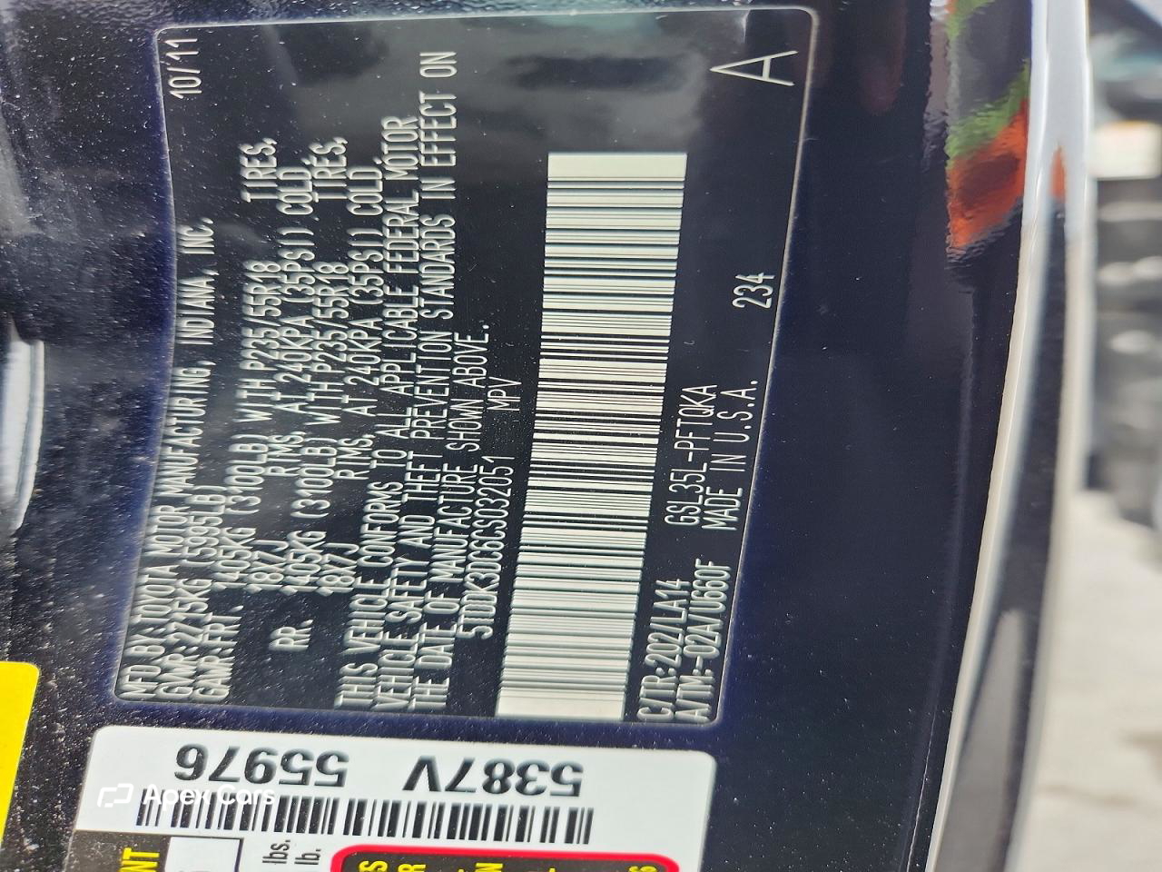 Toyota Sienna 2012
