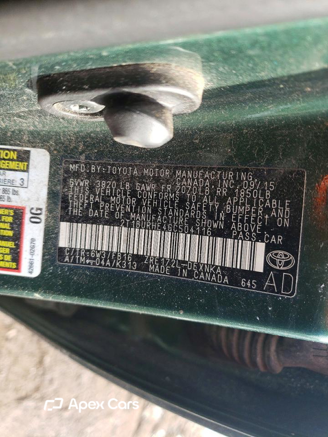 Toyota Corolla 2016