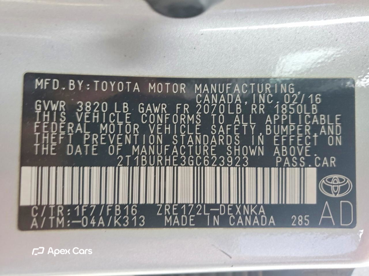 Toyota Corolla 2016