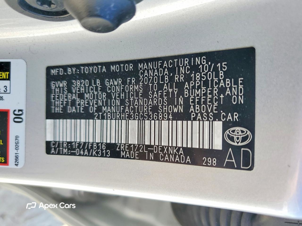 Toyota Corolla 2016
