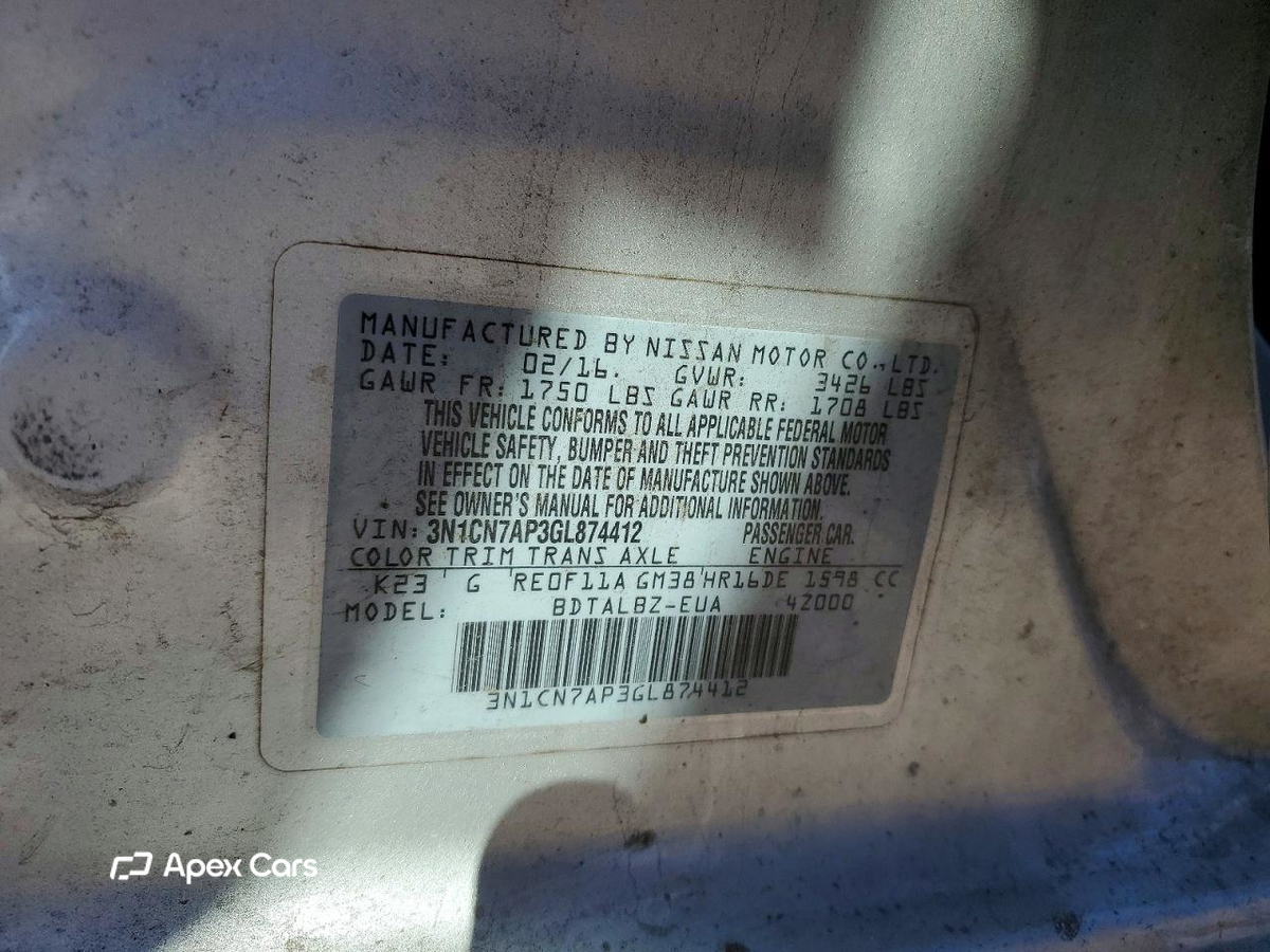 Nissan Versa 2016