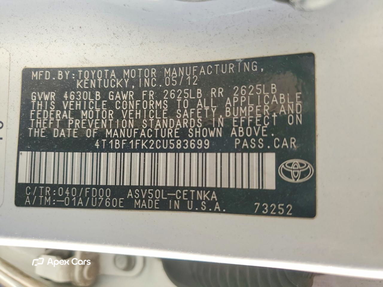 Toyota Camry 2012