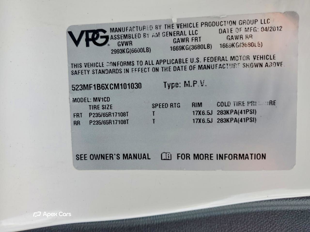 VPG MV-1 2012