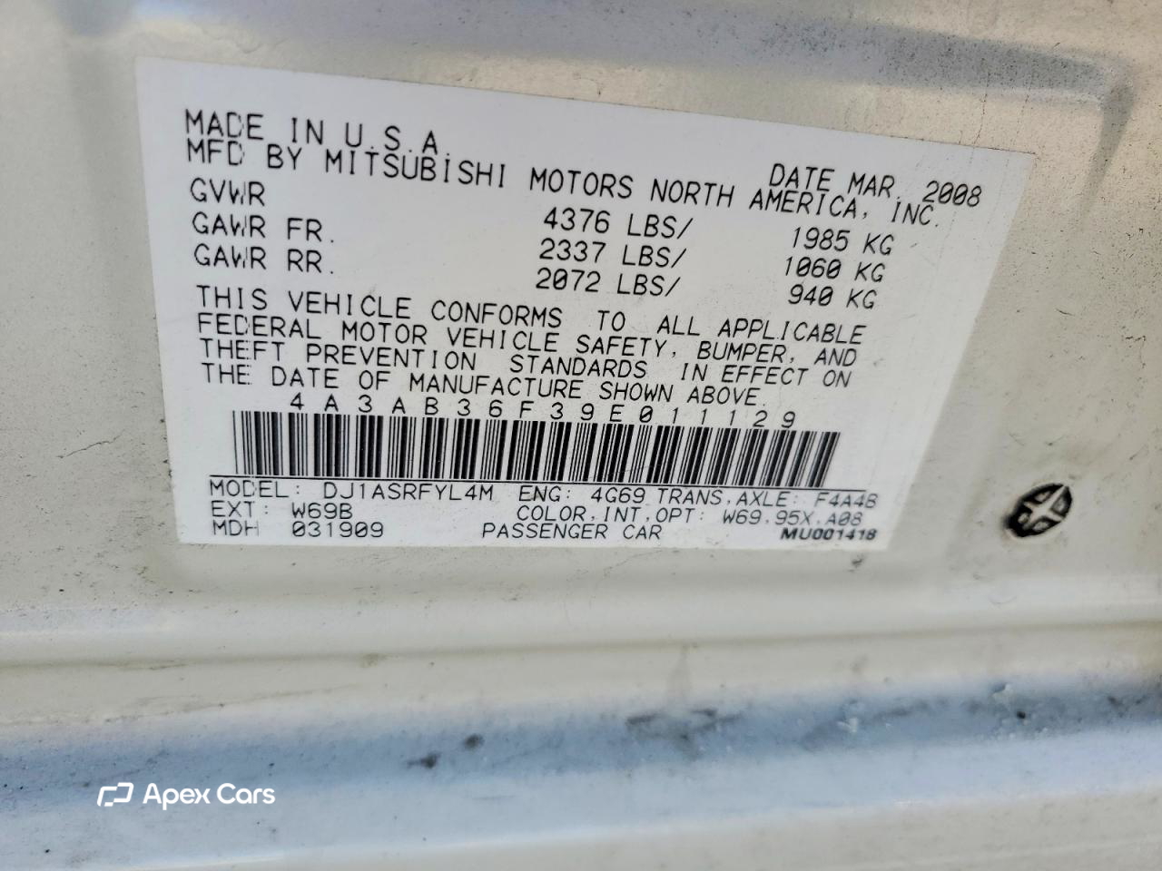 Mitsubishi Galant 2009