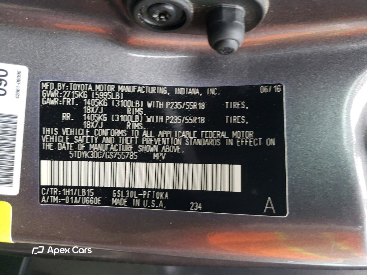 Toyota Sienna 2016