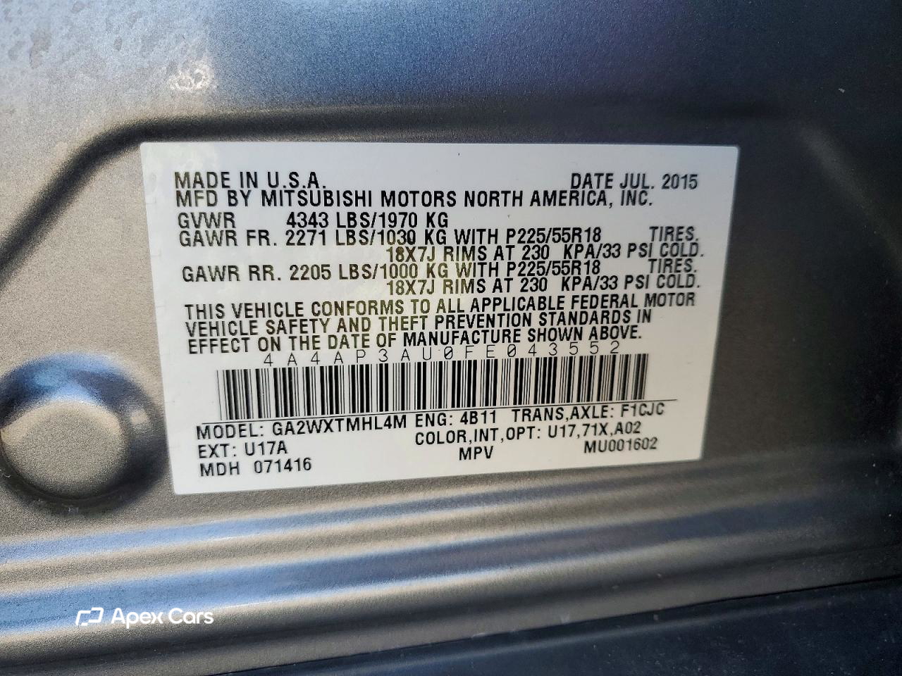 Mitsubishi Outlander 2015