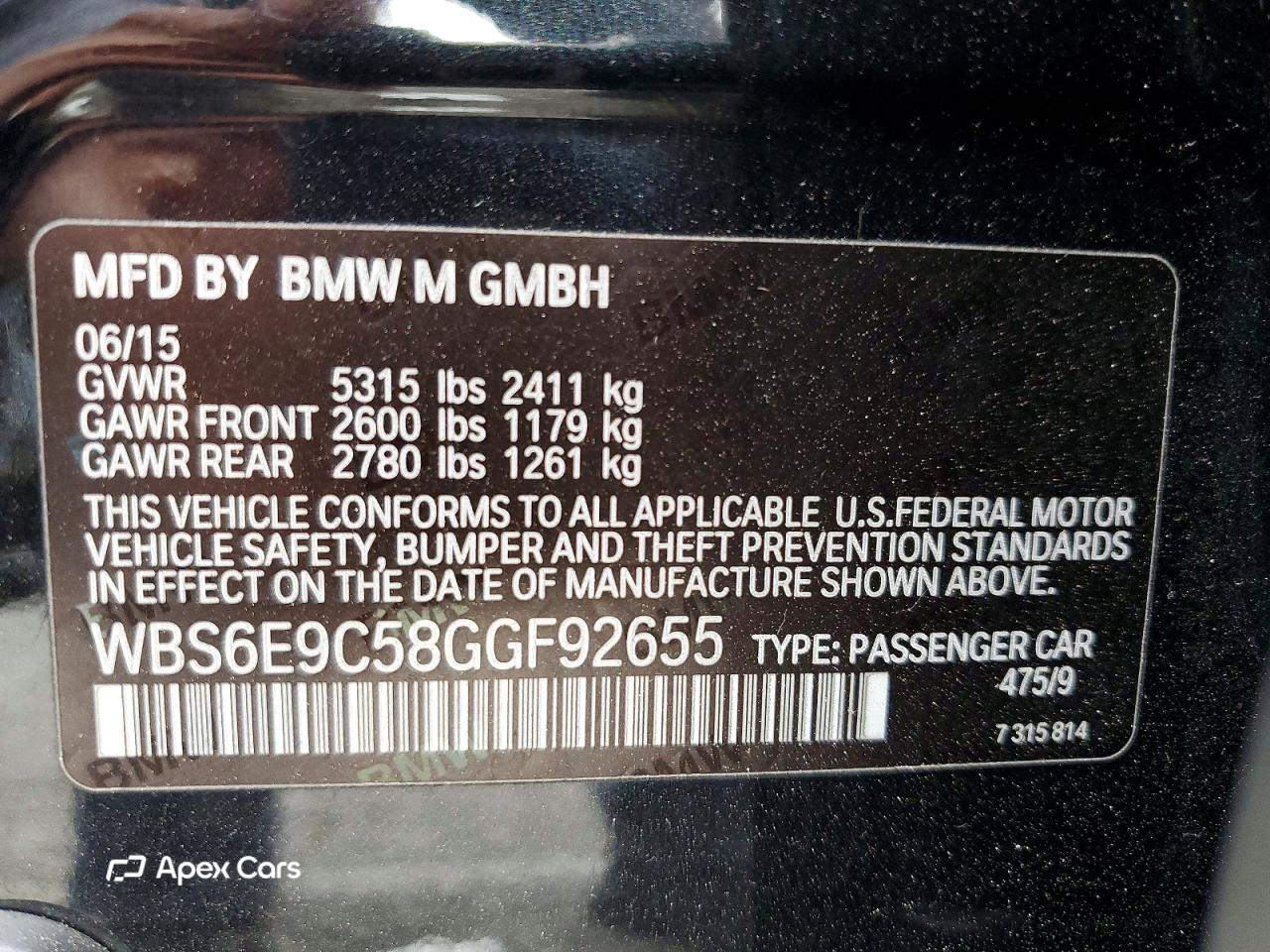 BMW M6 2016