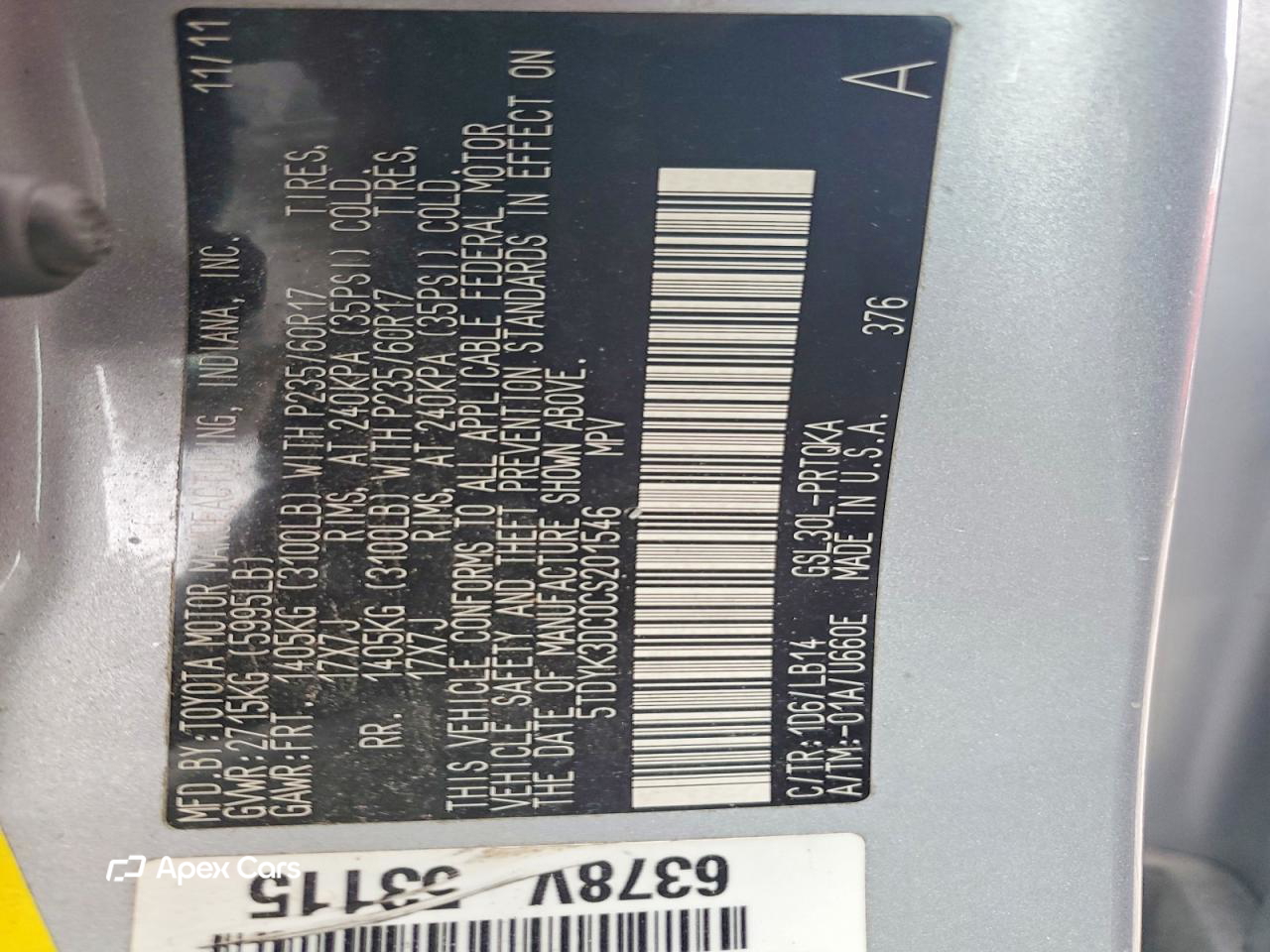 Toyota Sienna 2012
