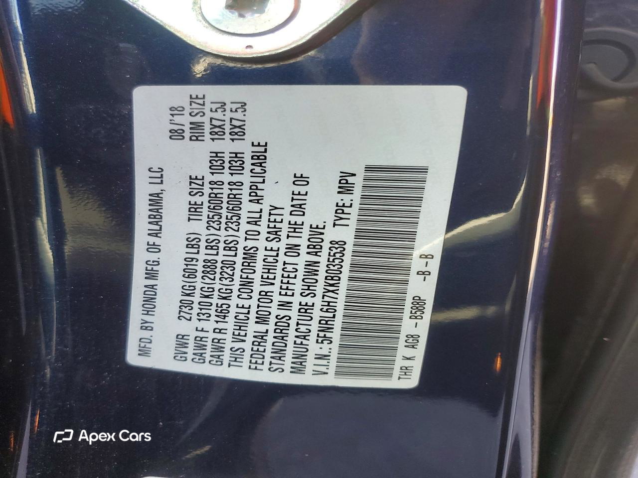 Honda Odyssey 2019