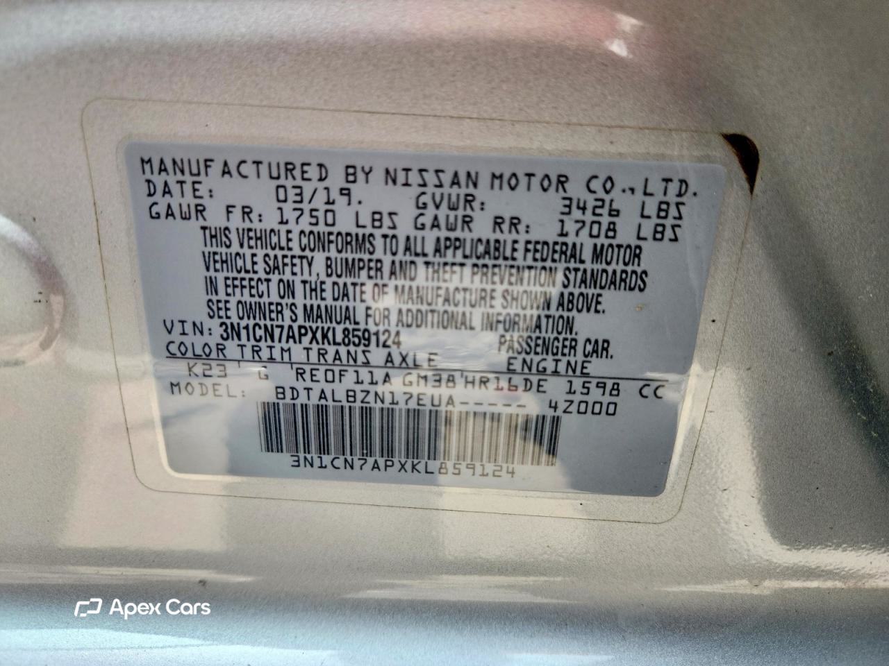 Nissan Versa 2019