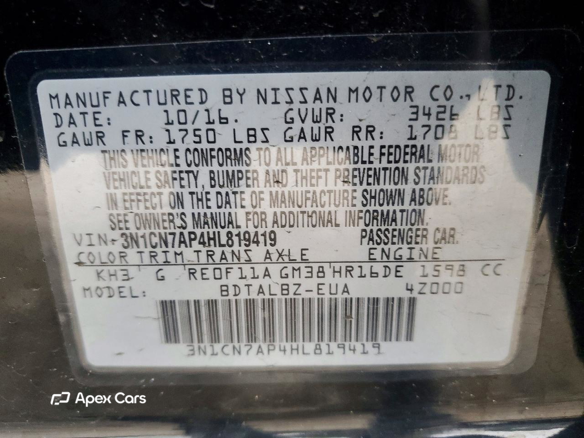Nissan Versa 2017