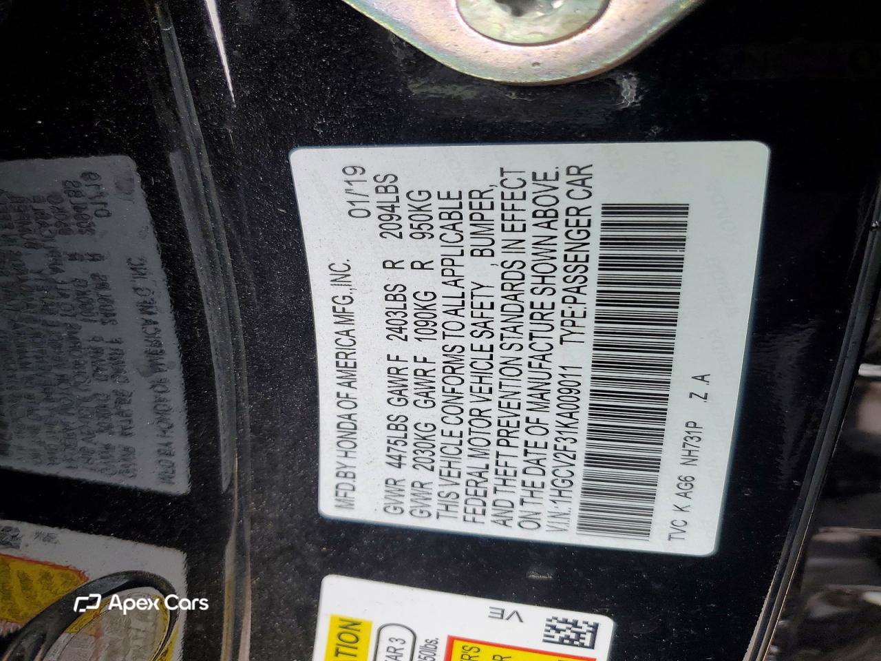 Honda Accord 2019