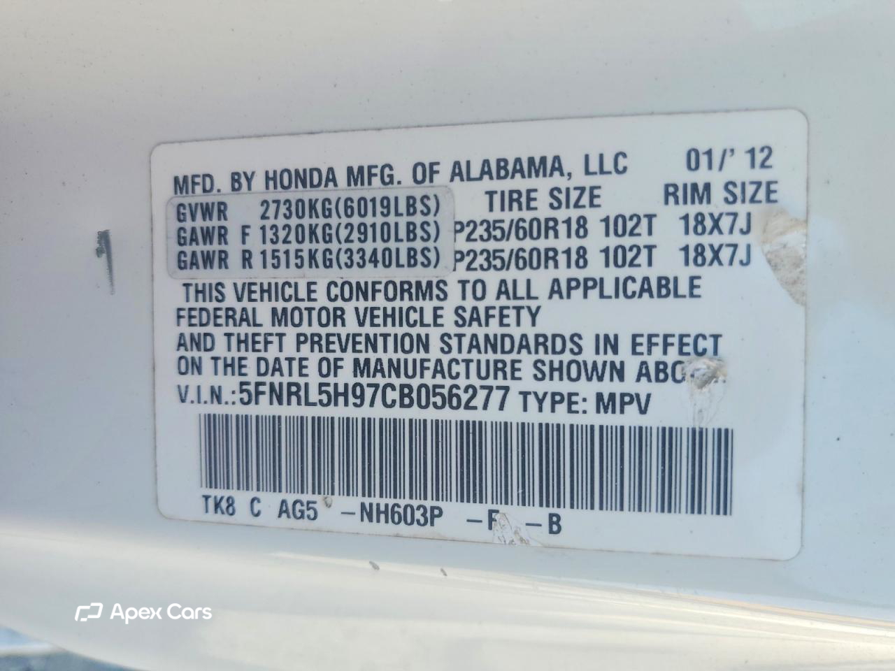 Honda Odyssey 2012