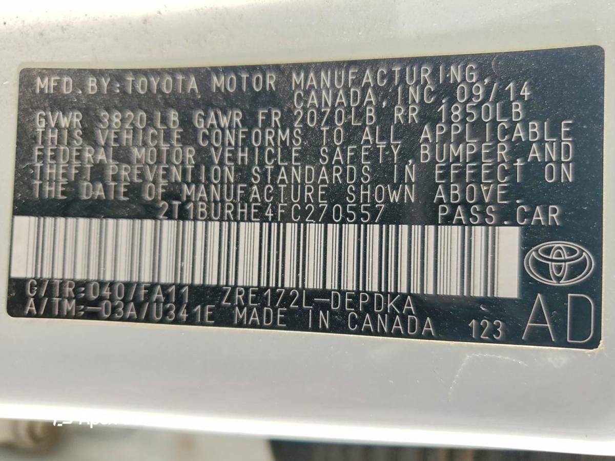 Toyota Corolla 2015