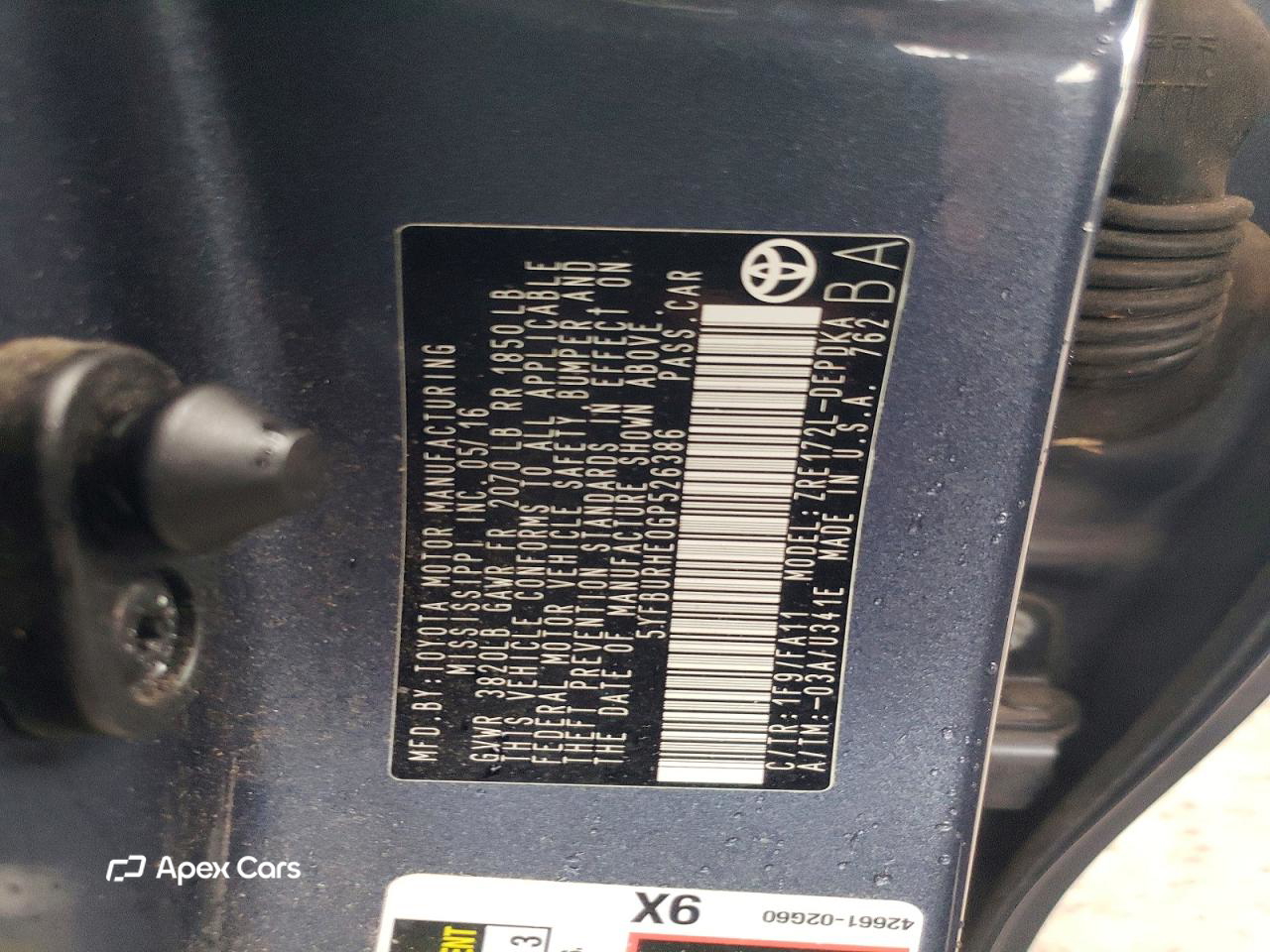 Toyota Corolla 2016