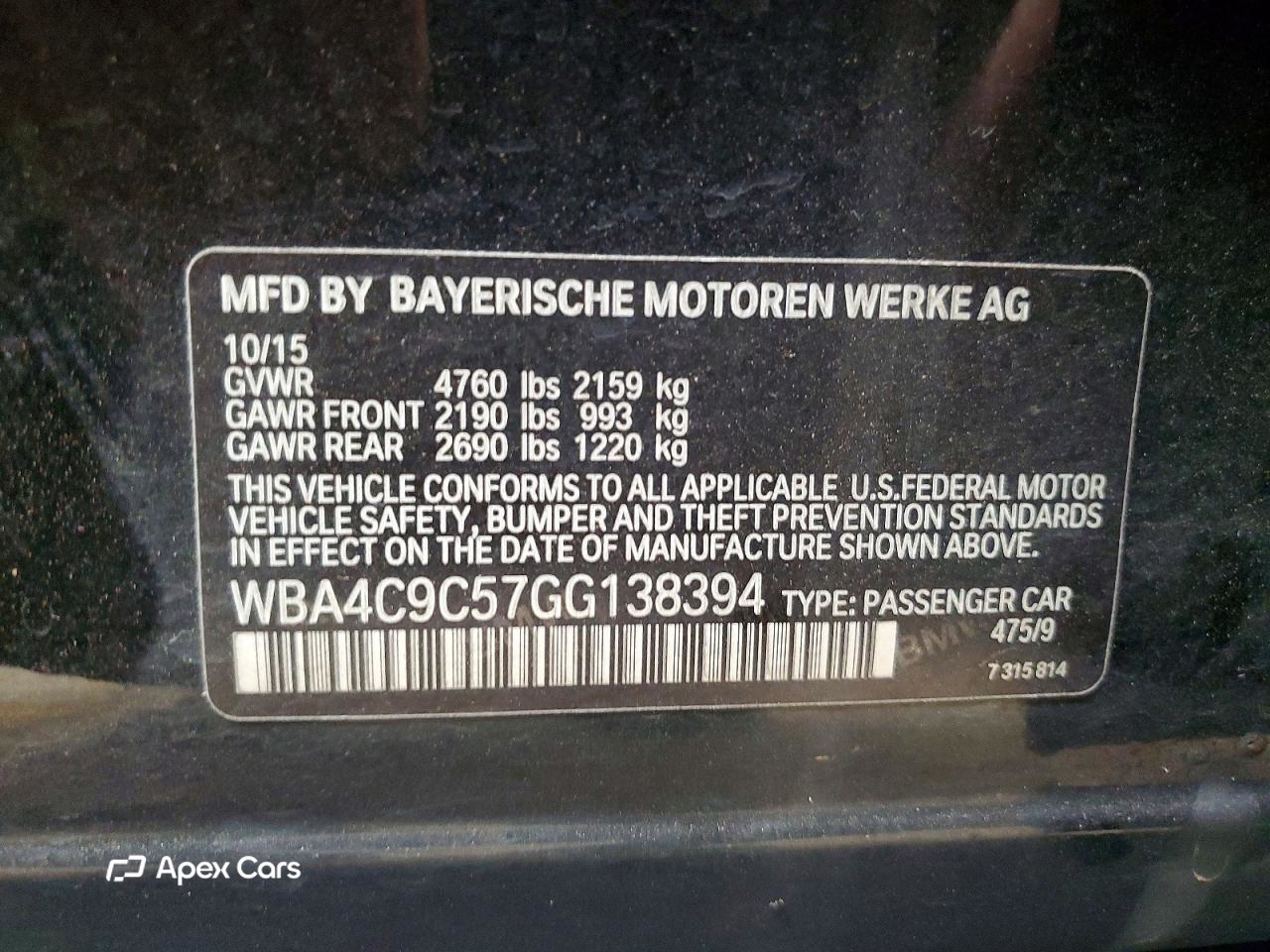 BMW Series 4 2016