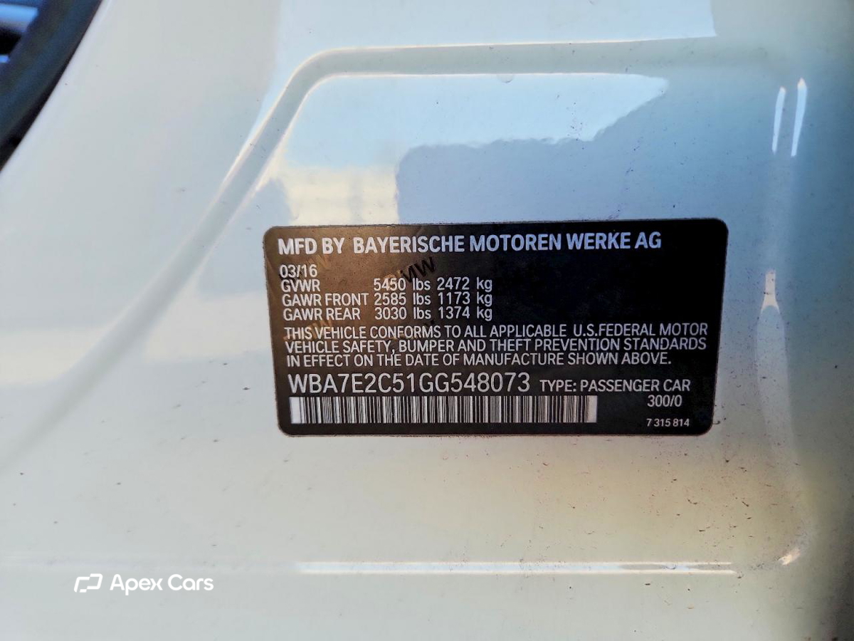 BMW Series 7 2016