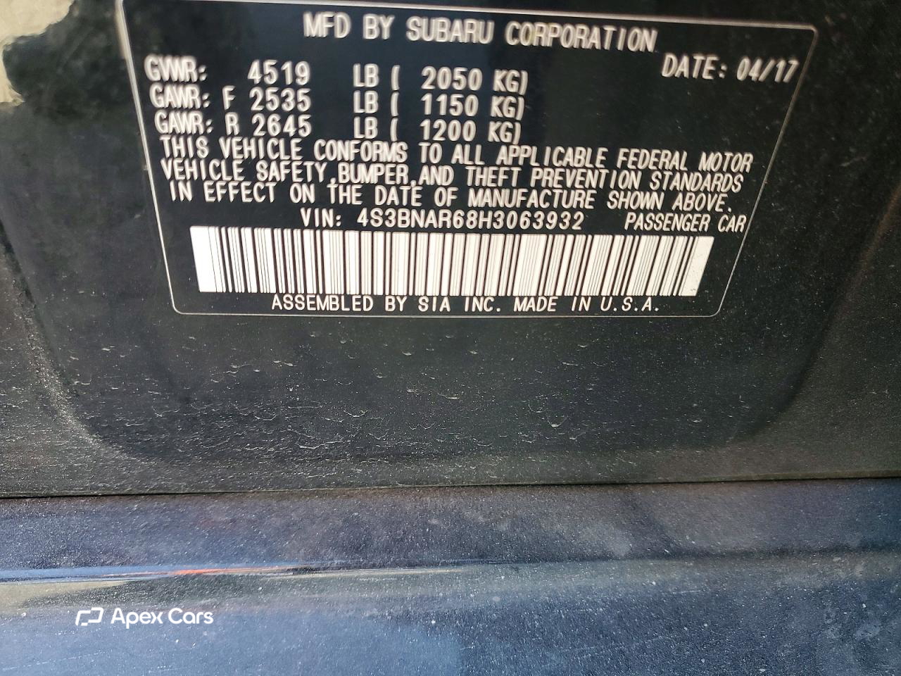 Subaru Legacy 2017
