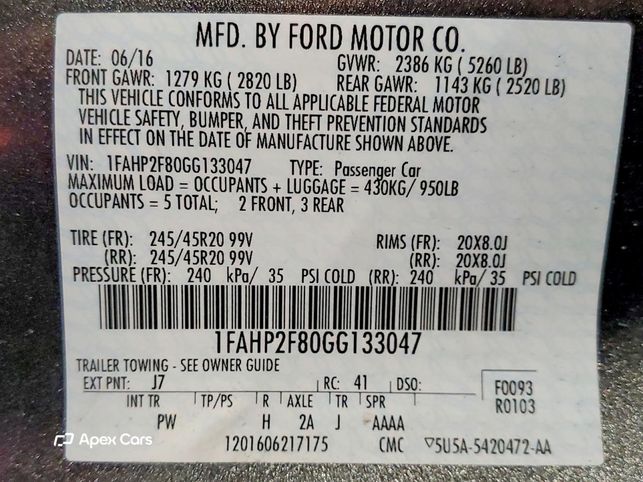 Ford Taurus 2016