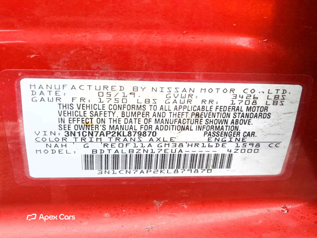 Nissan Versa 2019