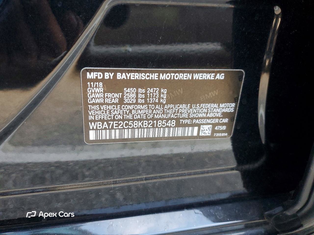 BMW Series 7 2019
