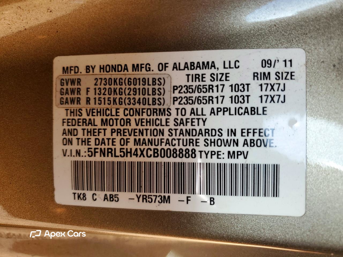 Honda Odyssey 2012