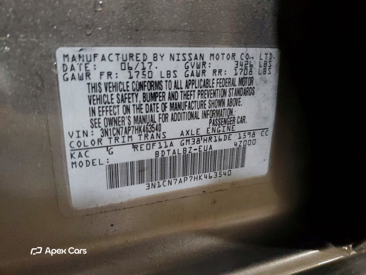 Nissan Versa 2017