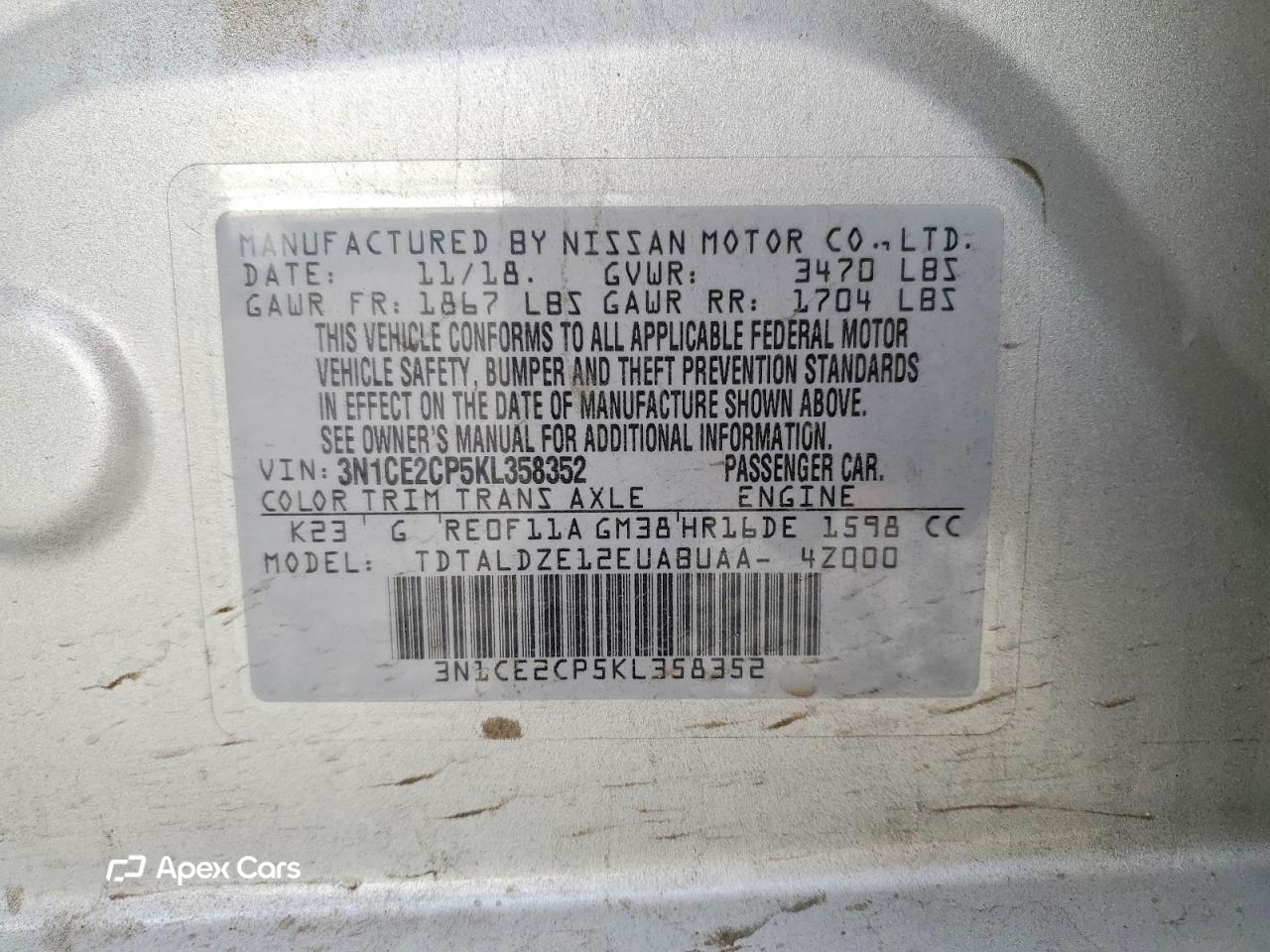 Nissan Versa 2019