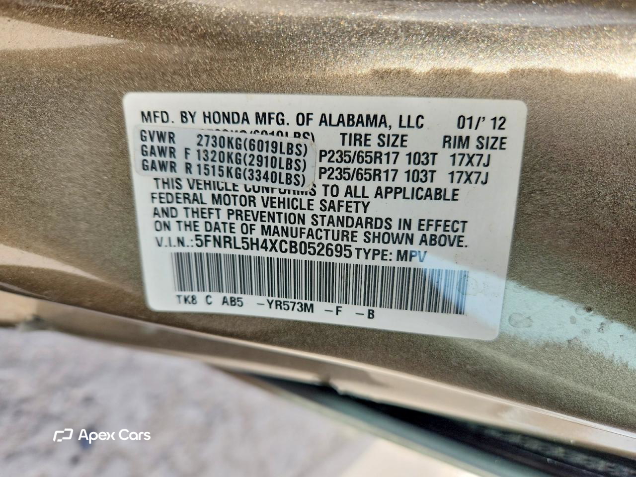 Honda Odyssey 2012