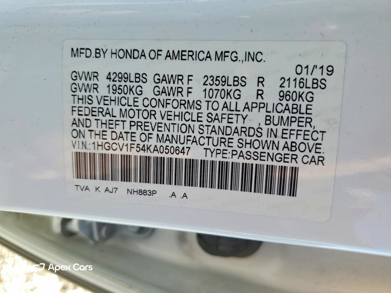 Honda Accord 2019