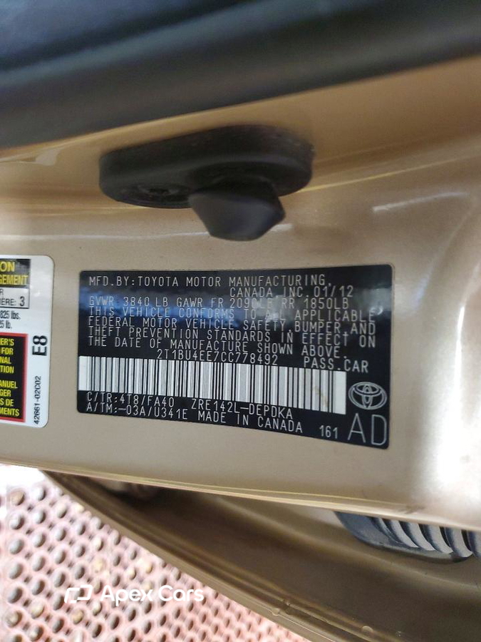 Toyota Corolla 2012