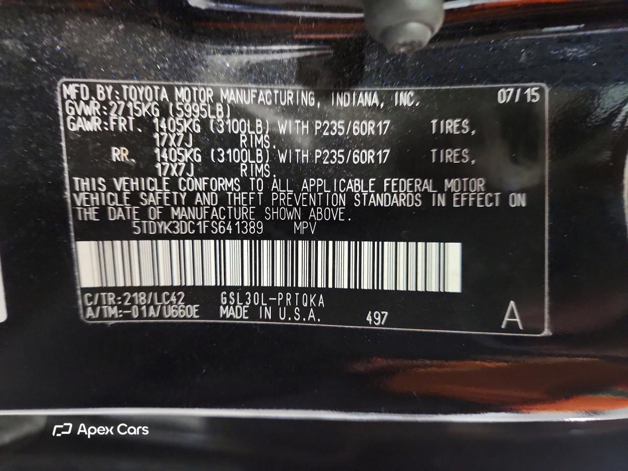 Toyota Sienna 2015