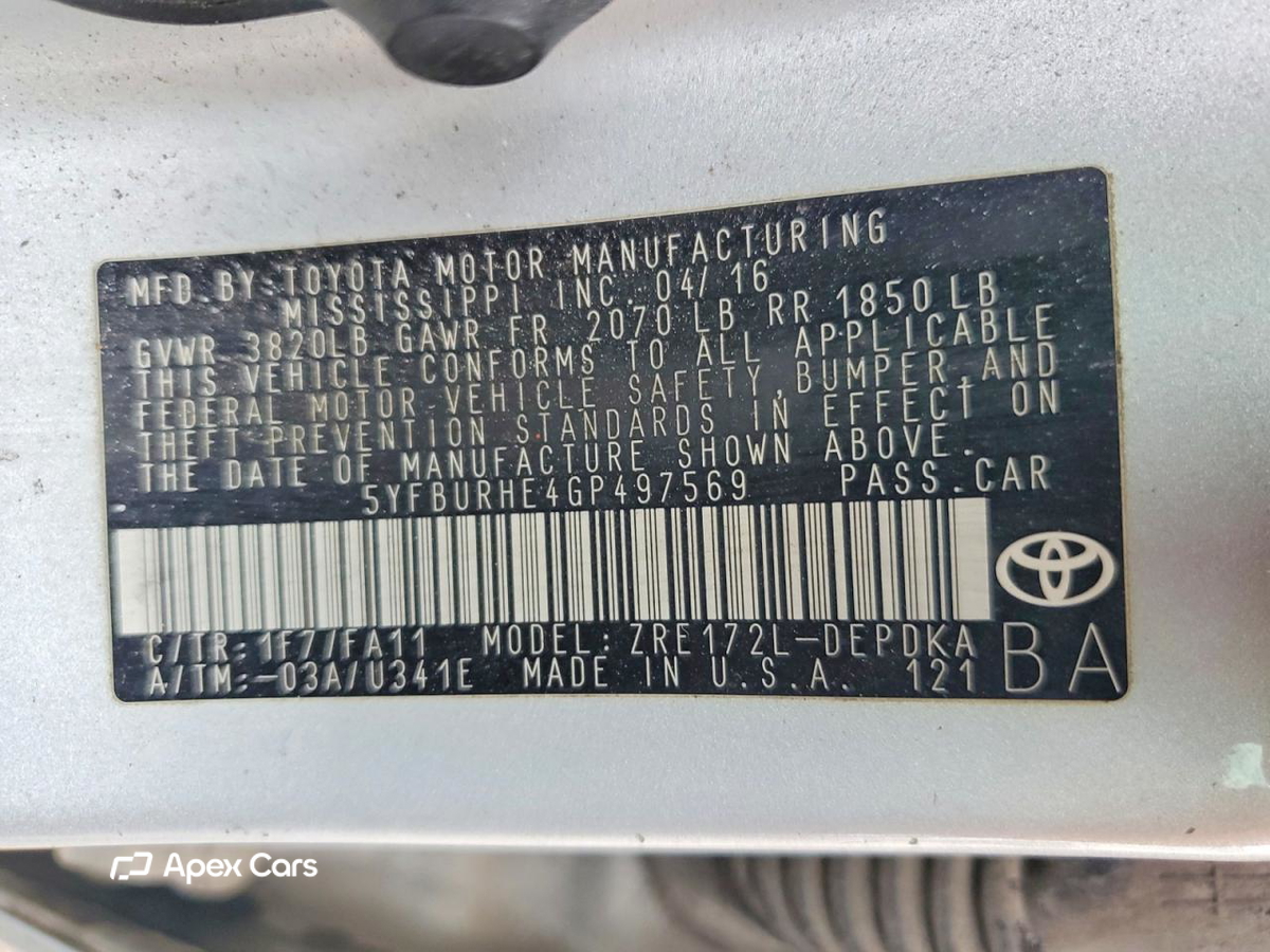 Toyota Corolla 2016