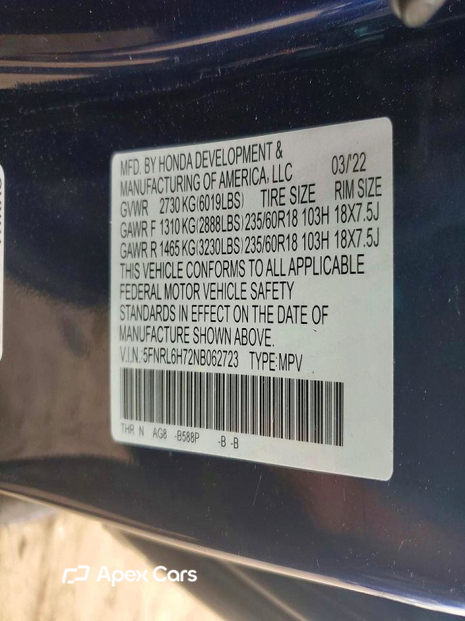 Honda Odyssey 2022
