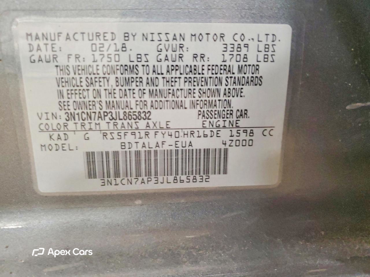 Nissan Versa 2018