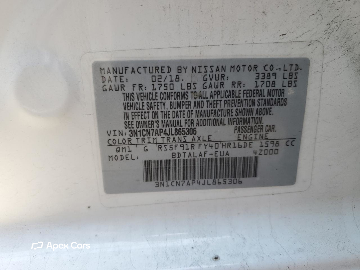 Nissan Versa 2018