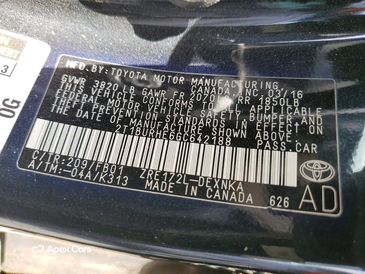Toyota Corolla 2016