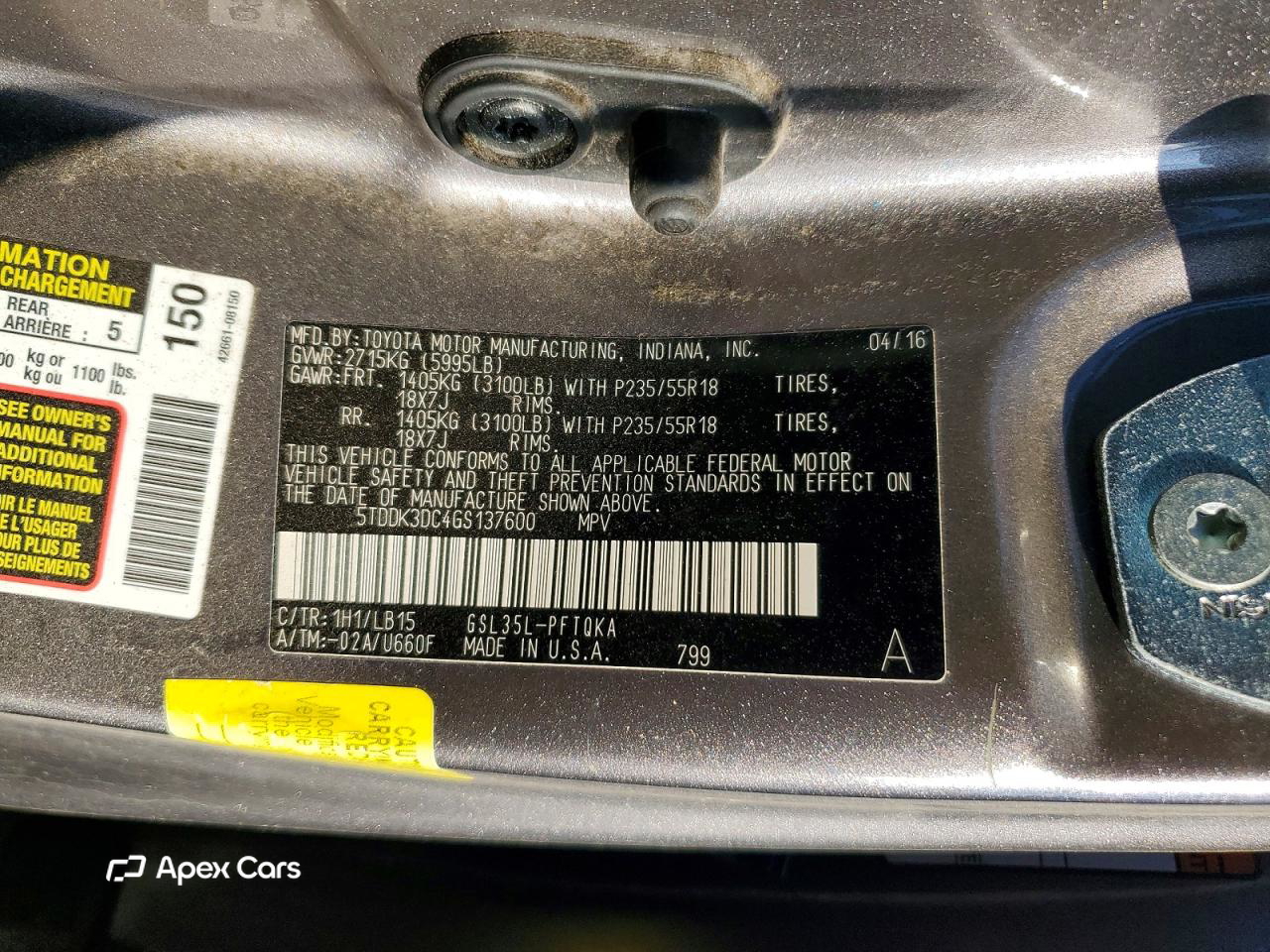 Toyota Sienna 2016