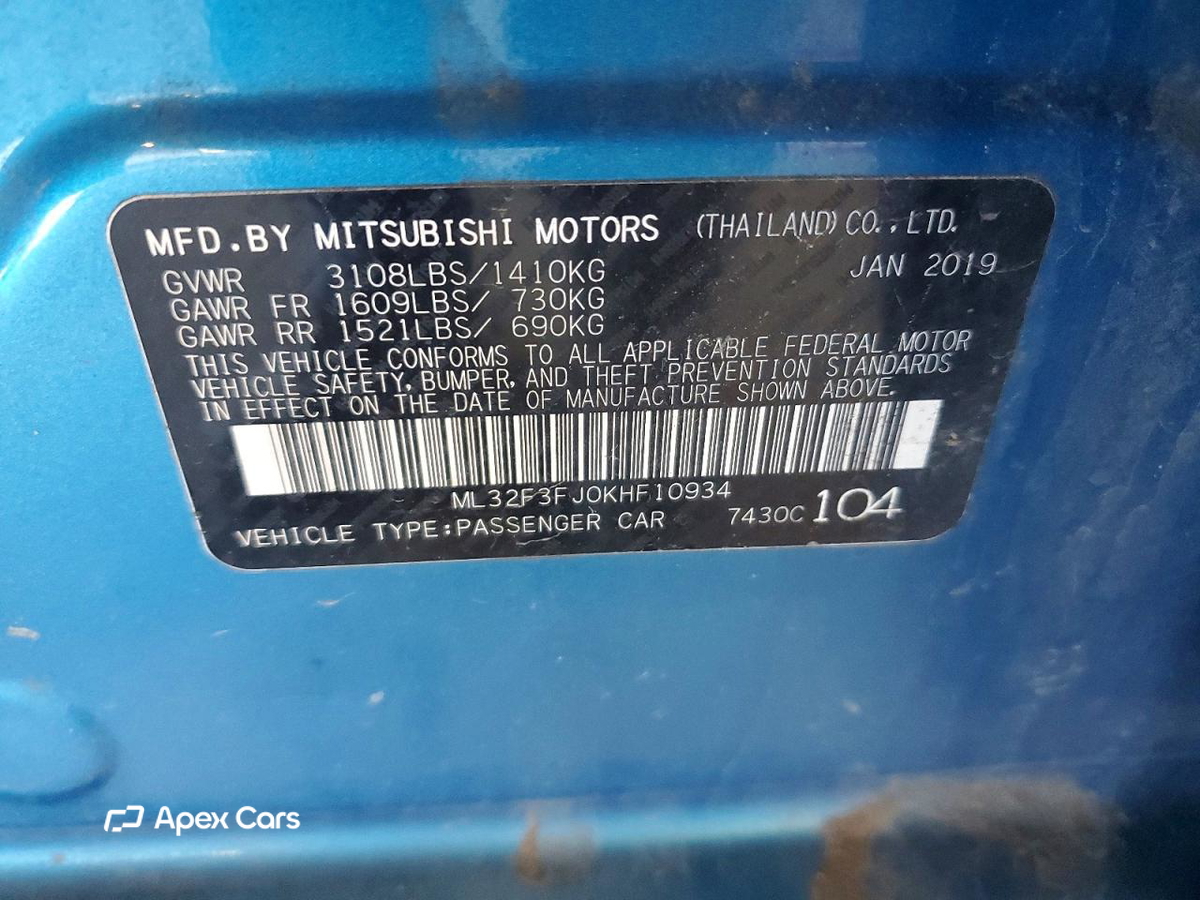 Mitsubishi Mirage 2019