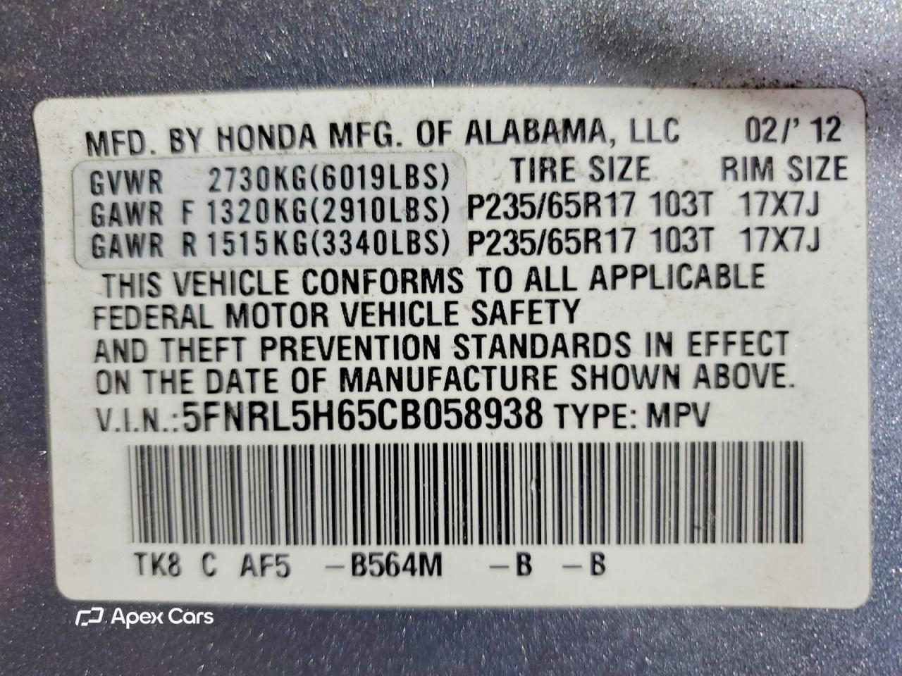Honda Odyssey 2012