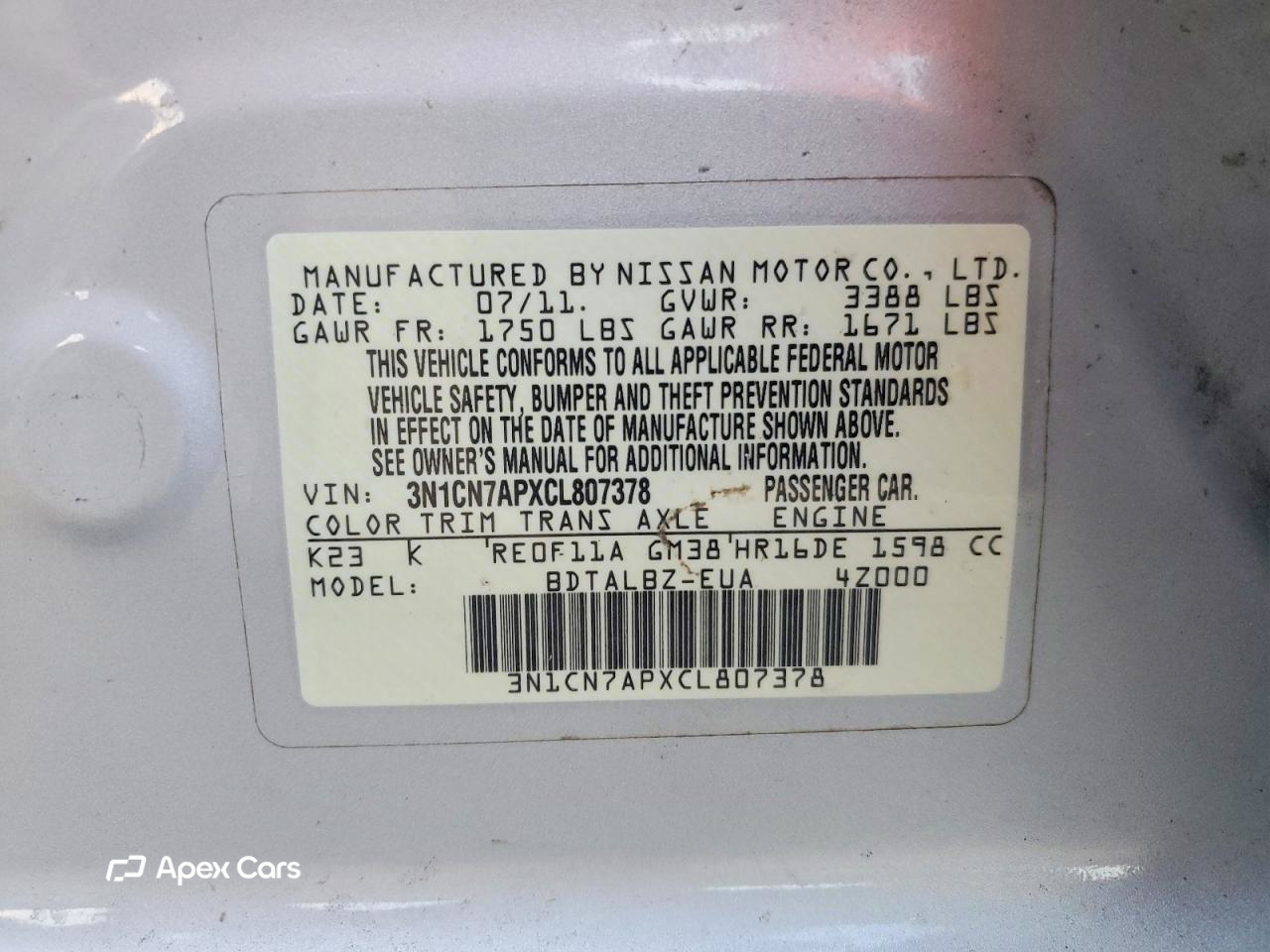 Nissan Versa 2012