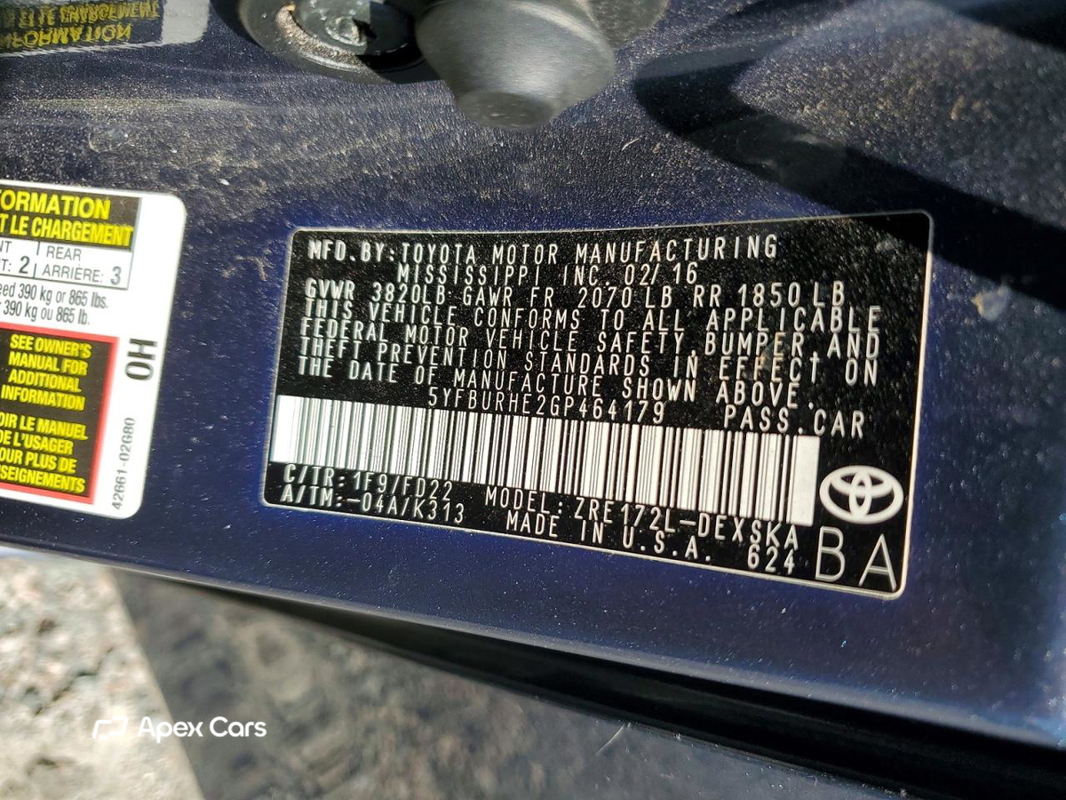 Toyota Corolla 2016