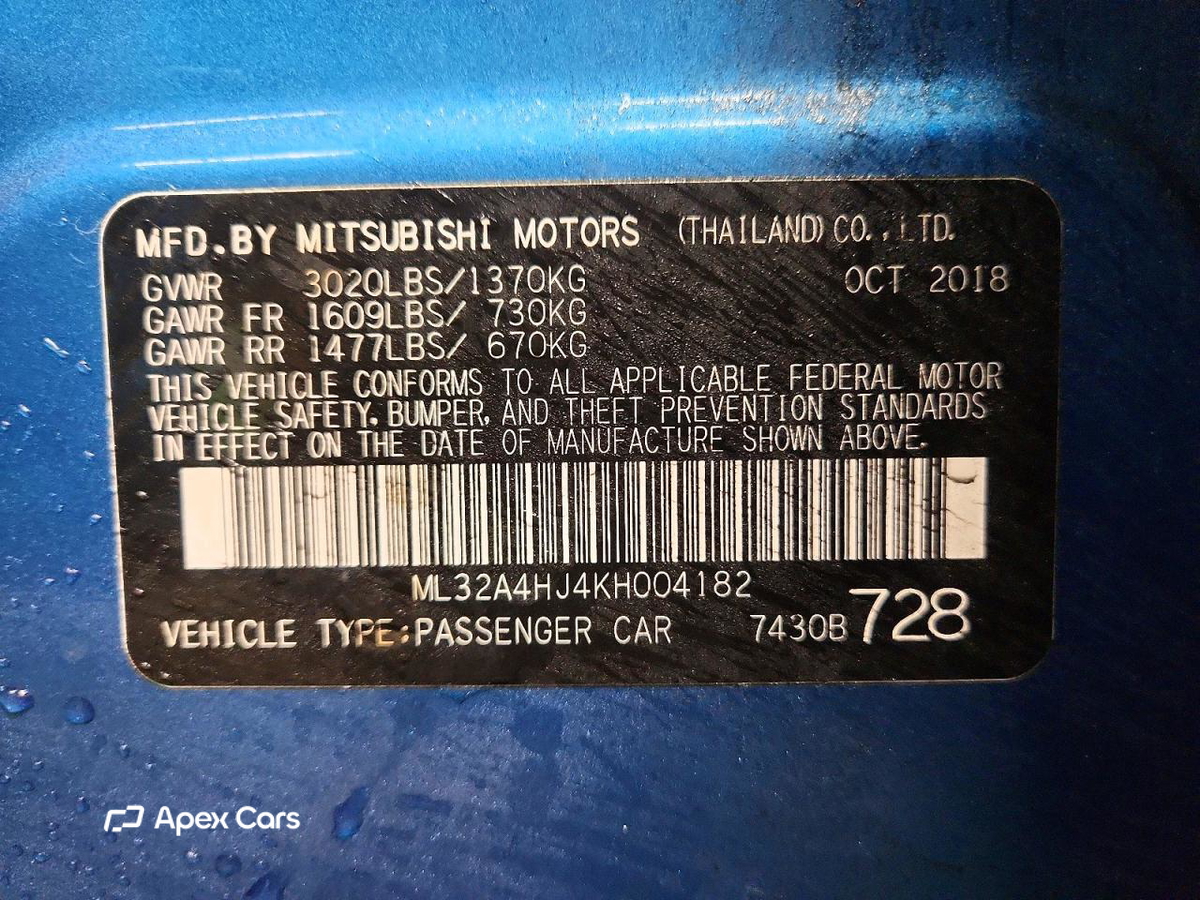 Mitsubishi Mirage 2019