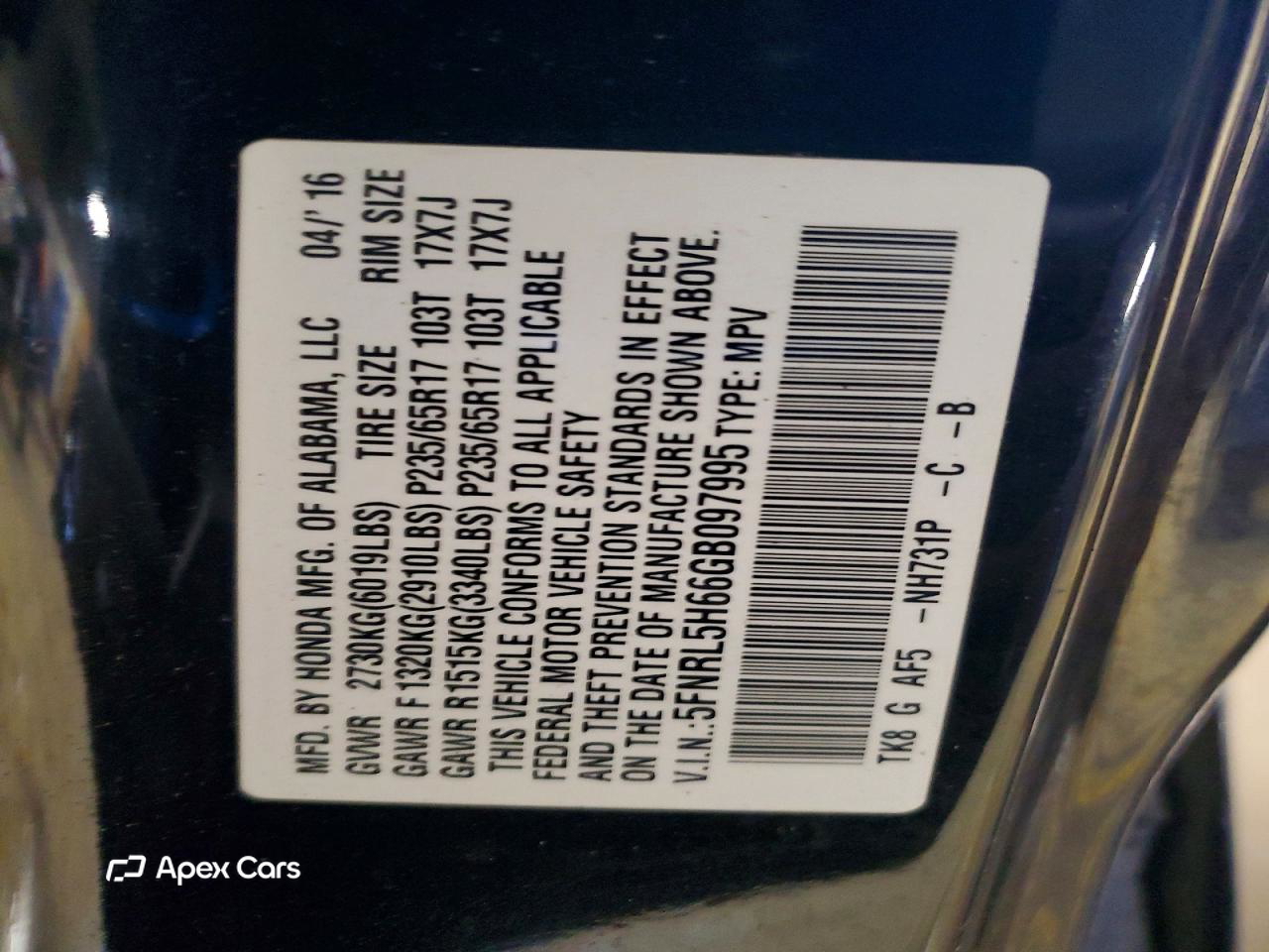 Honda Odyssey 2016