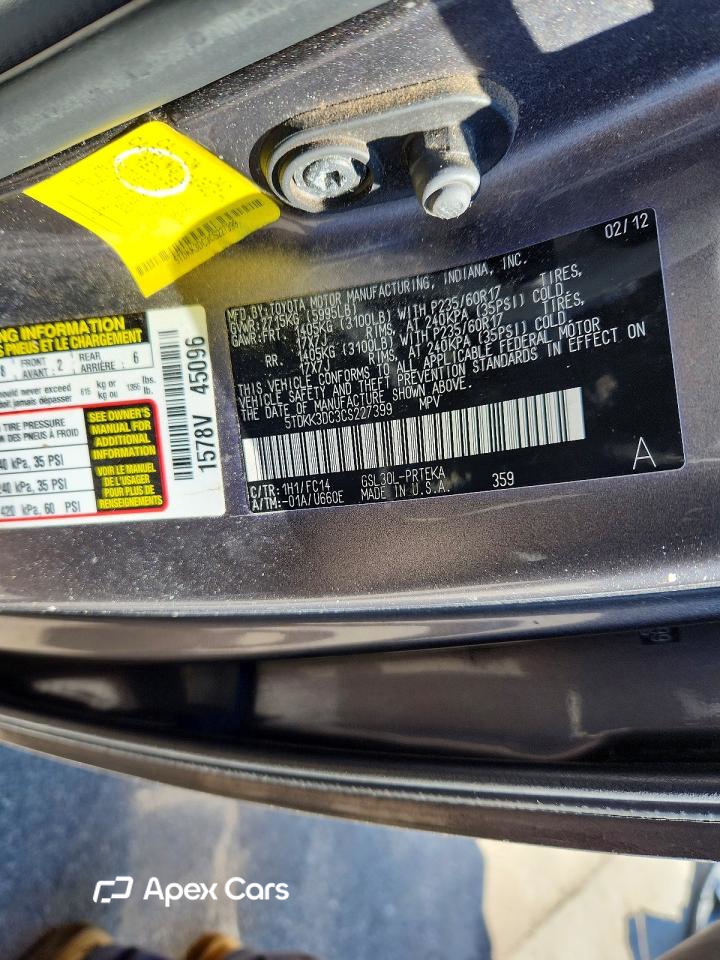 Toyota Sienna 2012