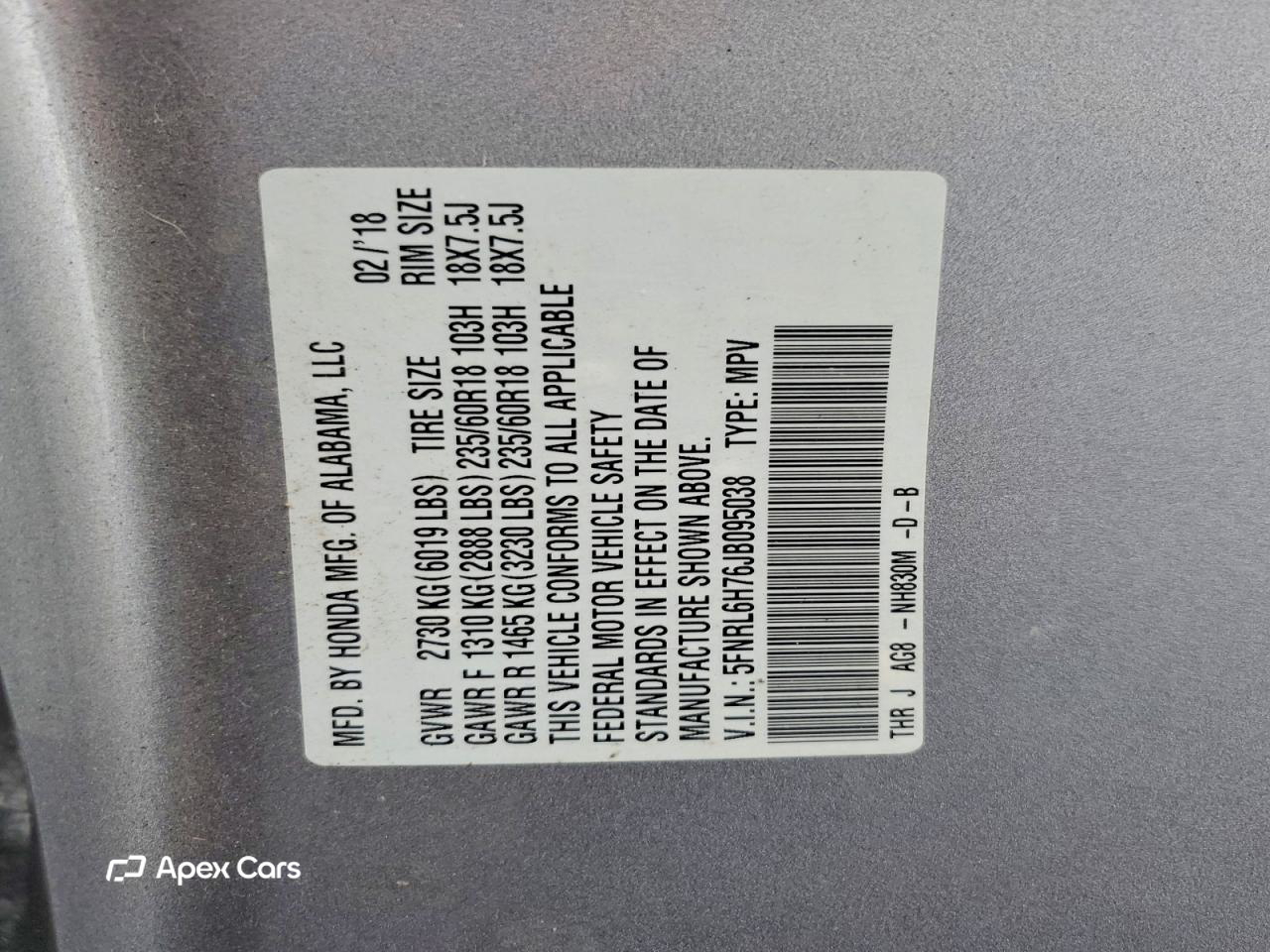 Honda Odyssey 2018