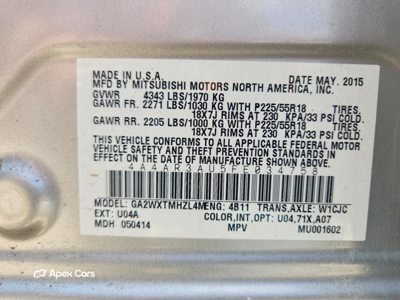 Mitsubishi Outlander 2015