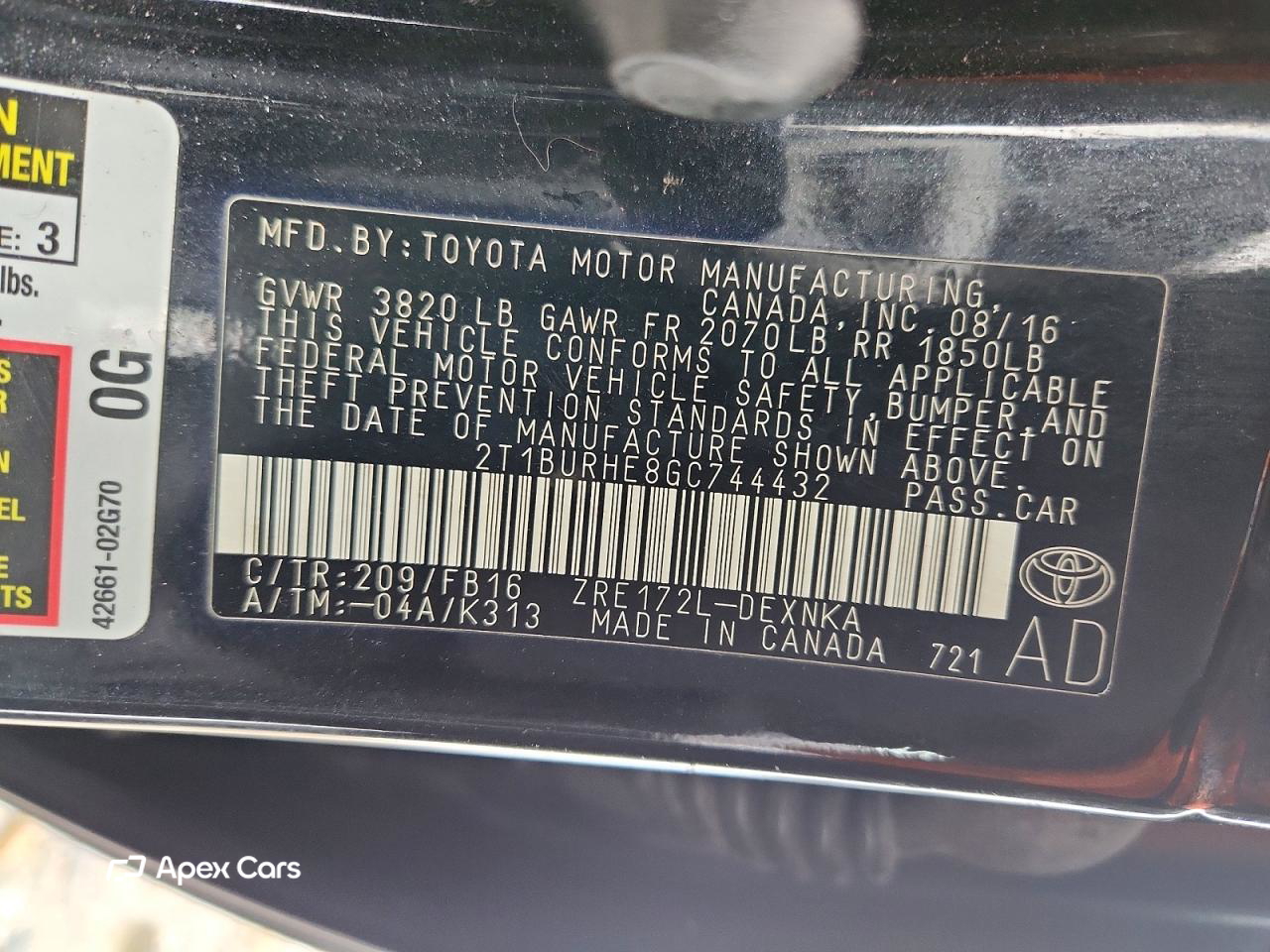 Toyota Corolla 2016